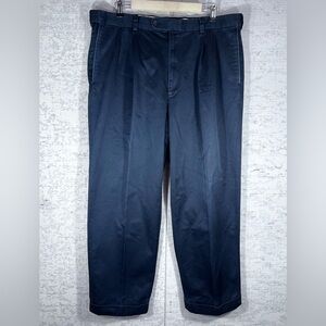 JOSEPH & FEISS Navy Blue Cotton Chinos Slacks w, Cuffed Legs Size 38x30